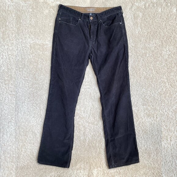 Banana Republic Mens 32x32 Corduroy Pants Black Pima Cotton Straight Leg - Picture 1 of 11
